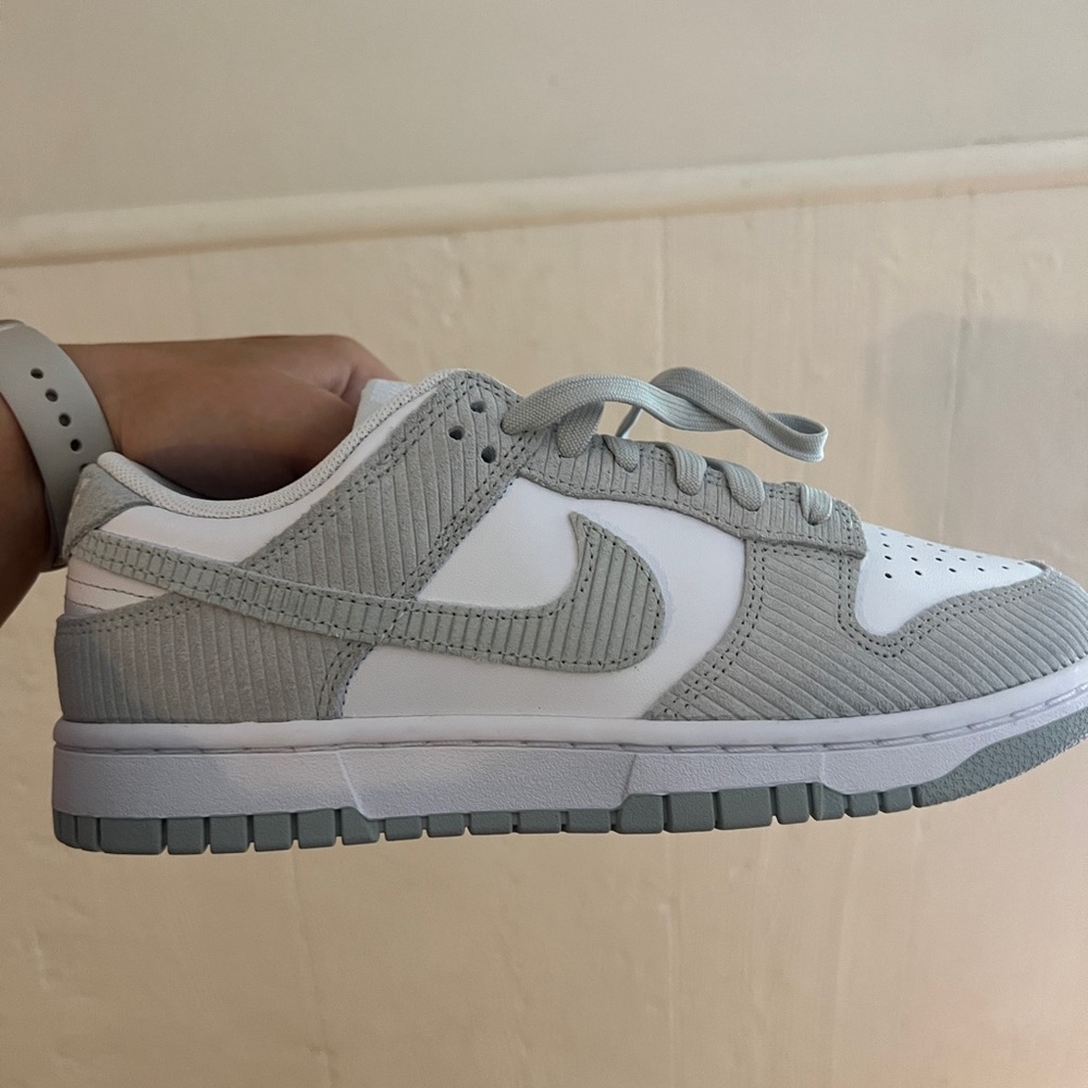 Nike Dunk Low Light Silver Corduroy (Women's) (Size 8.5W)
